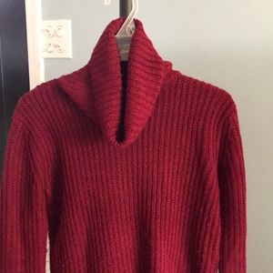 Cranberry turtleneck sweater